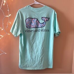 Vineyard Vines Aqua T-Shirt with Whale Logo